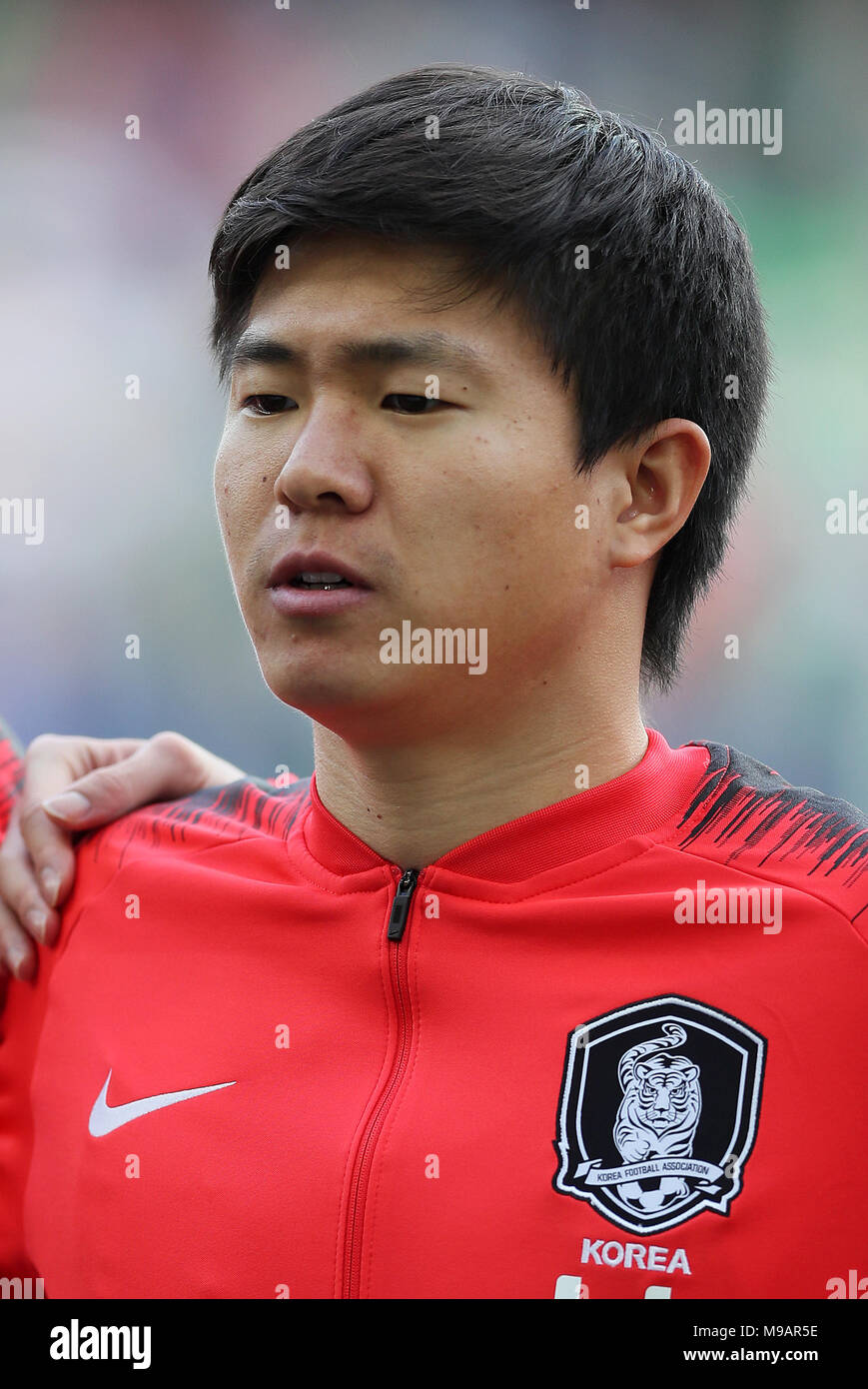 Chang-Hoon Kwon della Corea del Sud durante la partita internazionale amichevole al Windsor Park, Belfast. PREMERE ASSOCIAZIONE foto. Data foto: Sabato 24 marzo 2018. Vedi la storia della Pennsylvania Soccer N Ireland. Il credito fotografico dovrebbe essere: Brian Lawless/filo PA. RESTRIZIONI: Solo per uso editoriale, non uso commerciale senza previa autorizzazione. Foto Stock