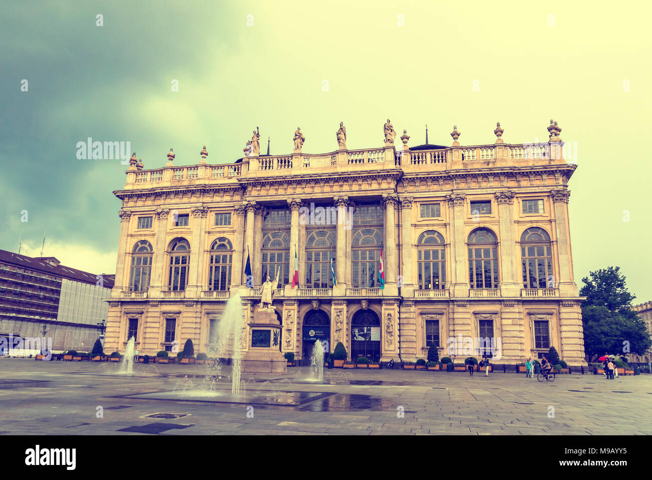 Royal Palace (Palazzo Madama e casaforte degli Acaja) a Torino, Italia. Aggiunto al patrimonio mondiale Unesco elenco Foto Stock
