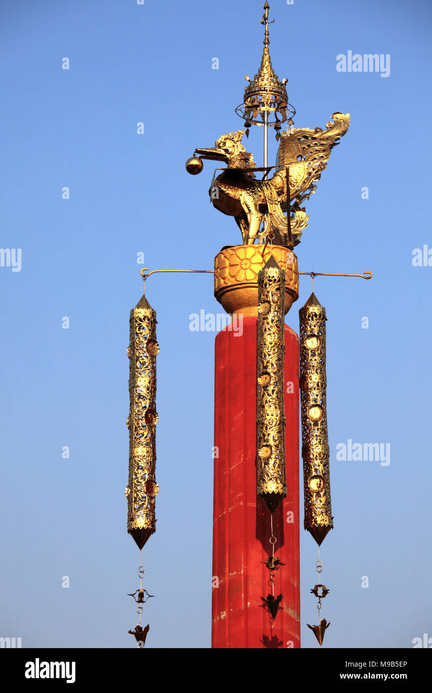 Myanmar Birmania, Bagan, hamsa, hintha, mitico uccello, statua, Foto Stock