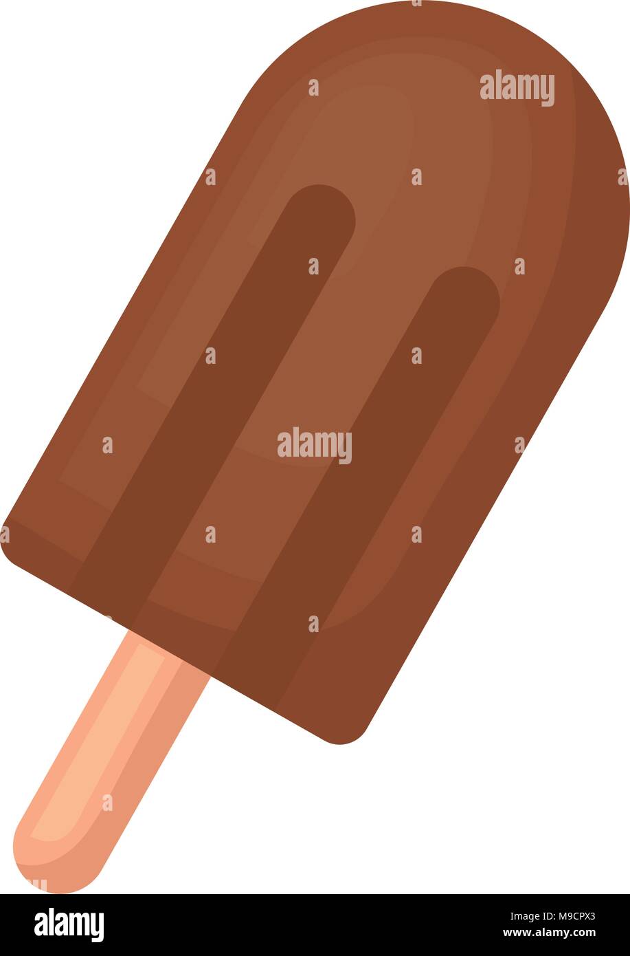 Gelato al cioccolato icona barra su sfondo bianco, design colorato. illustrazione vettoriale Illustrazione Vettoriale