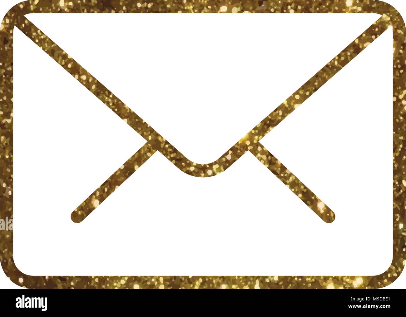 L isolato golden glitter arancione al vettore di rosa colorata interfaccia busta posta elettronica icona linea Illustrazione Vettoriale