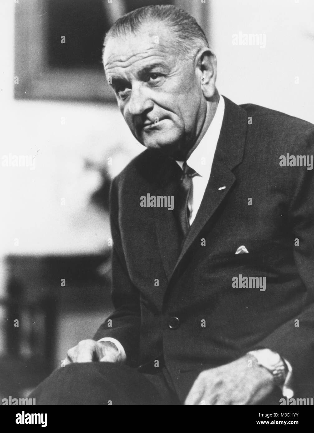 Lyndon Baines Johnson (1908 - 1973), LBJ, uomo politico americano e trentaseiesimo Presidente degli Stati Uniti dal 1963 al 1969 Foto Stock