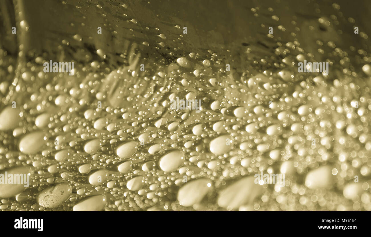 Abstract oro pallido goccioline di acqua di sfondo Foto Stock