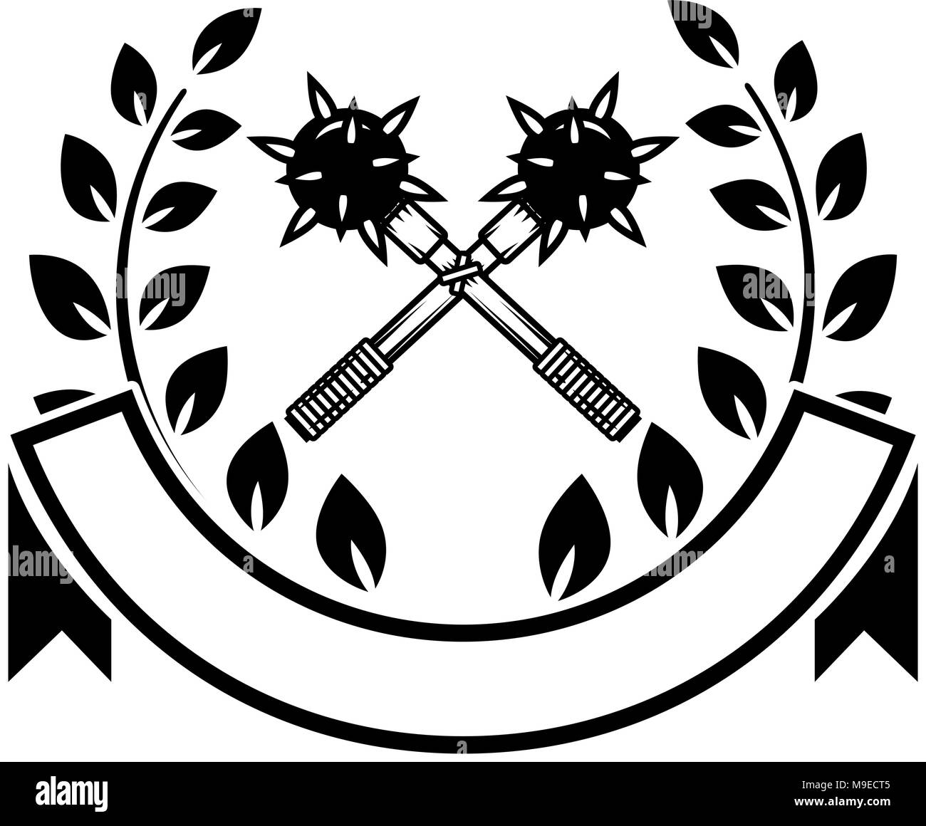 Emblema modello con attraversata machete. Elemento di design per il logo, l' etichetta, emblema, segno. Illustrazione Vettoriale Immagine e Vettoriale -  Alamy