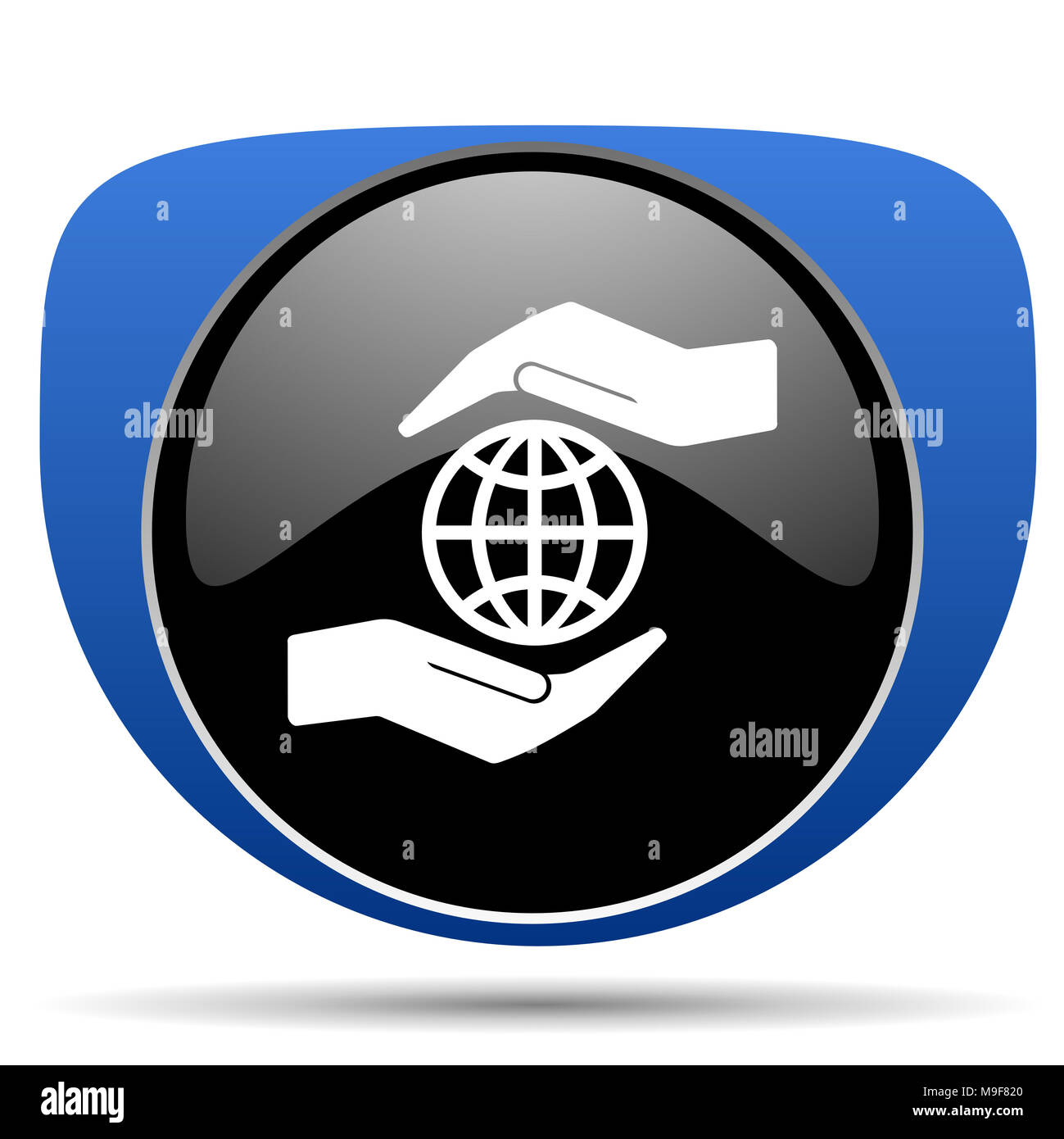 Mano a proteggere la terra icona web Foto Stock