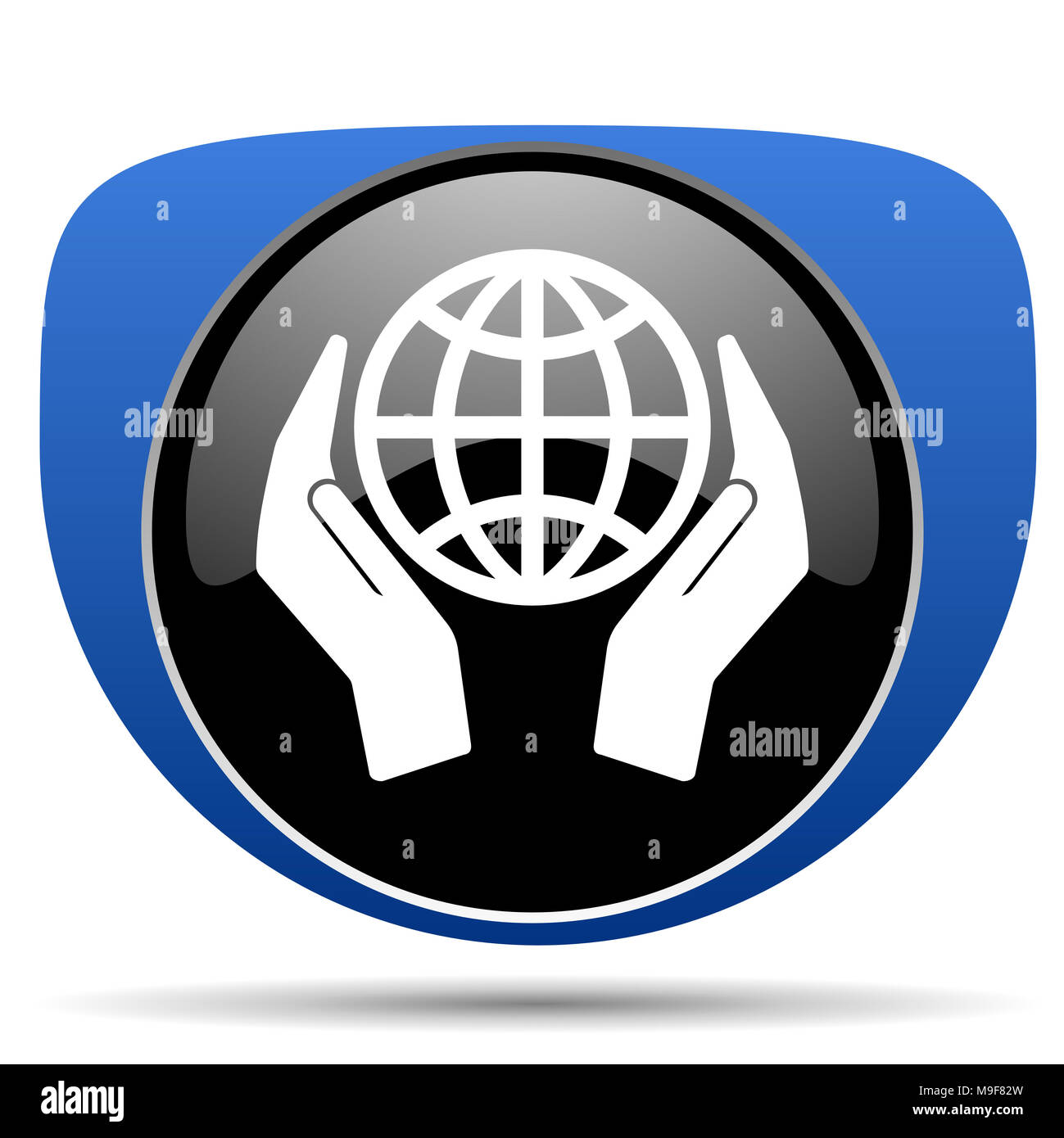 Mano a proteggere la terra icona web Foto Stock