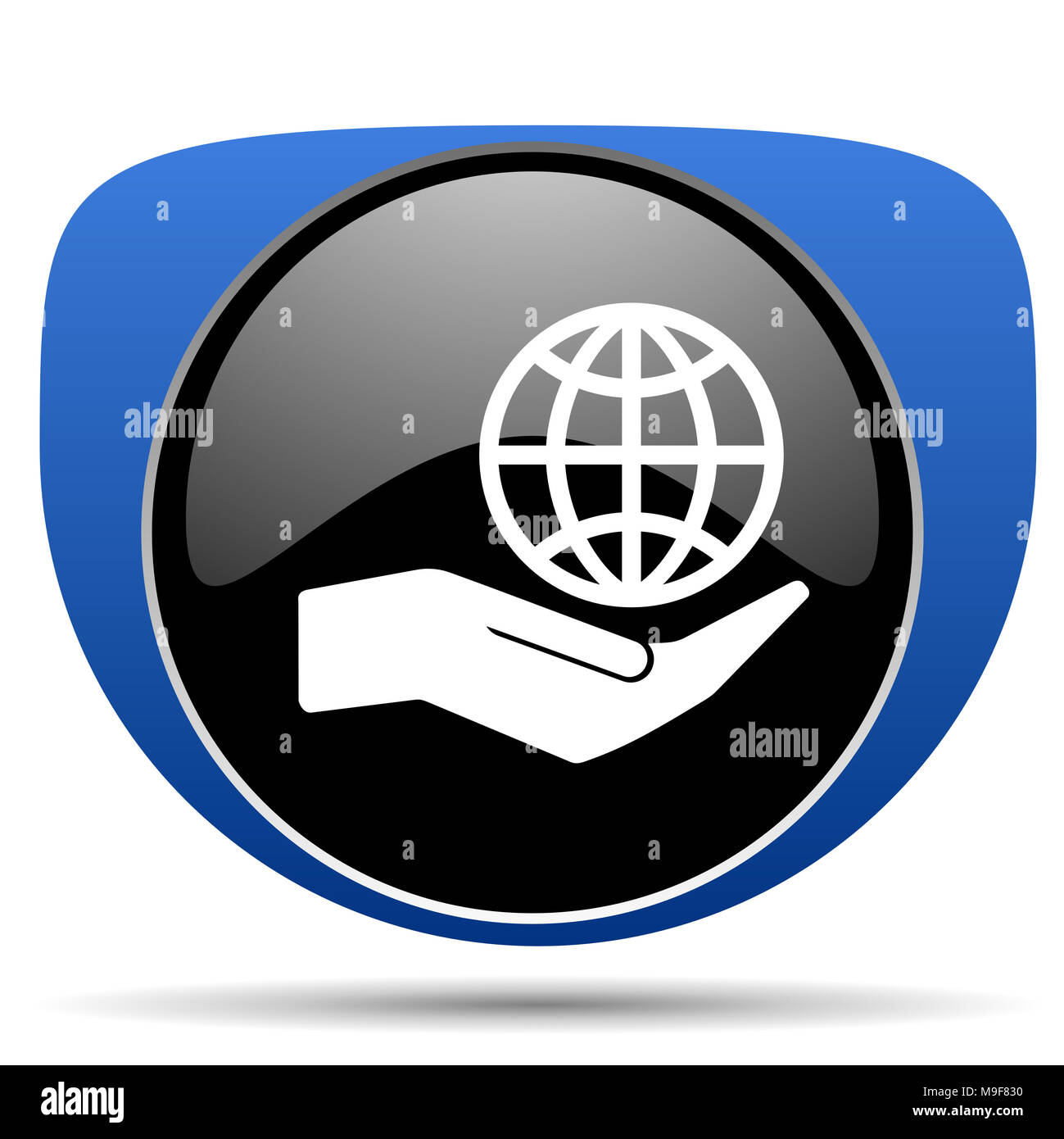 Mano a proteggere la terra icona web Foto Stock