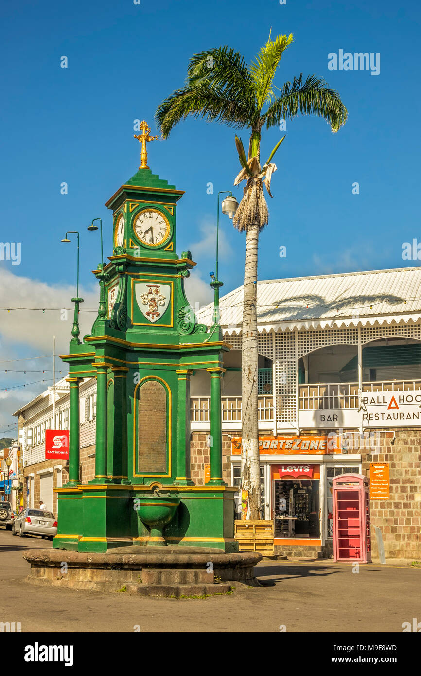 Torre dell Orologio Basseterre St Kitts West Indies Foto Stock