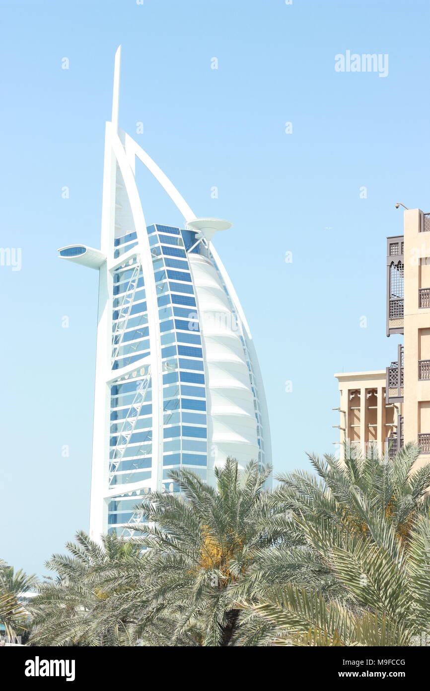 Il Burj Al Arab di Jumeirah, Dubai, UAE Foto Stock