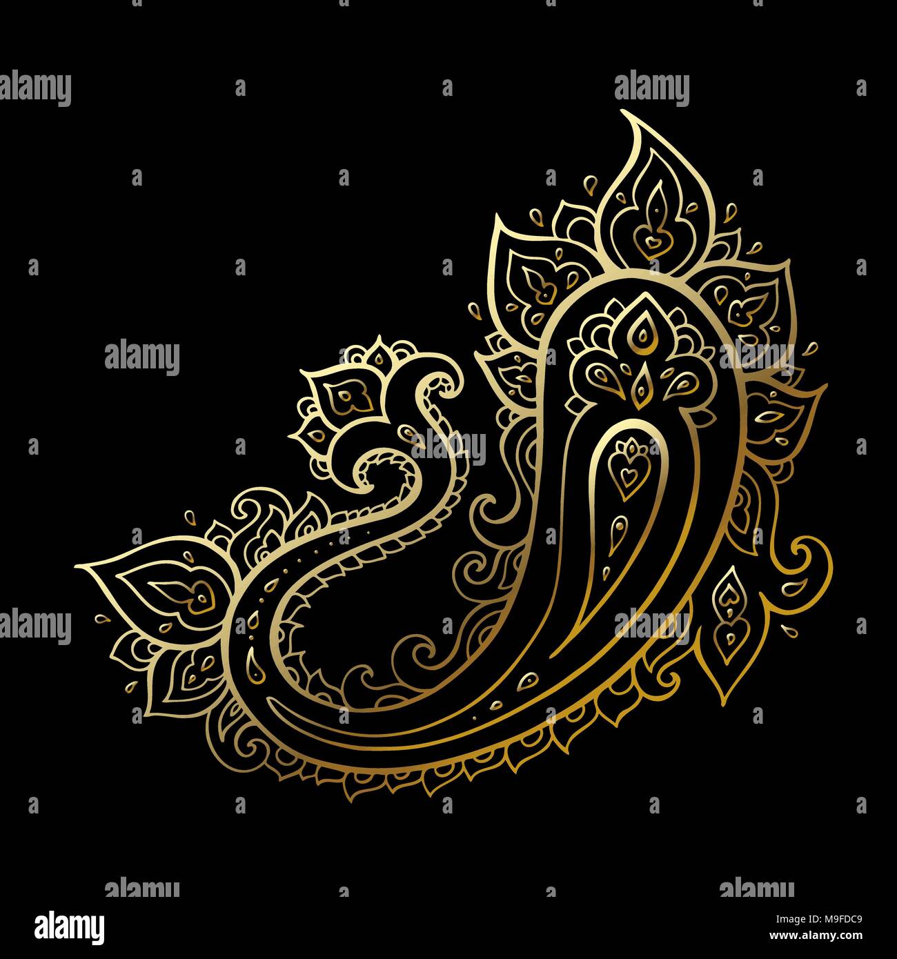 Sfondo di Paisley. Disegnata a mano ornamento. Illustrazione Vettoriale