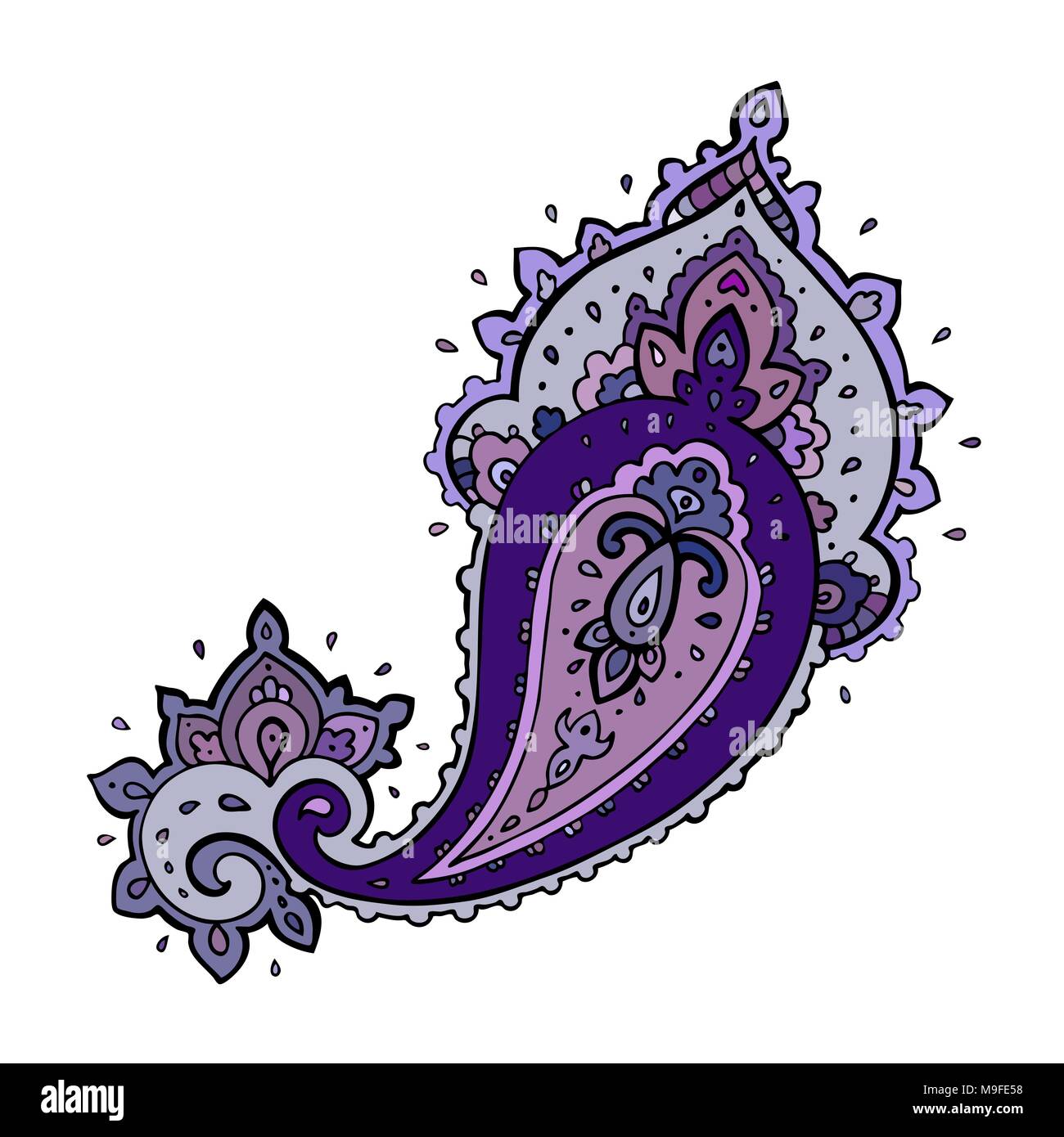 Sfondo di Paisley. Disegnata a mano ornamento. Illustrazione Vettoriale Illustrazione Vettoriale