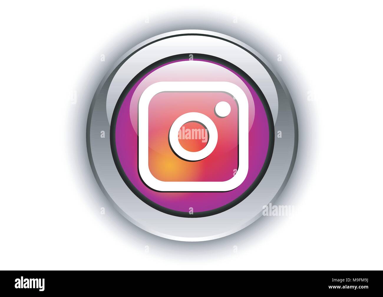 Il design del vettore di social media design pulsante instagram Illustrazione Vettoriale