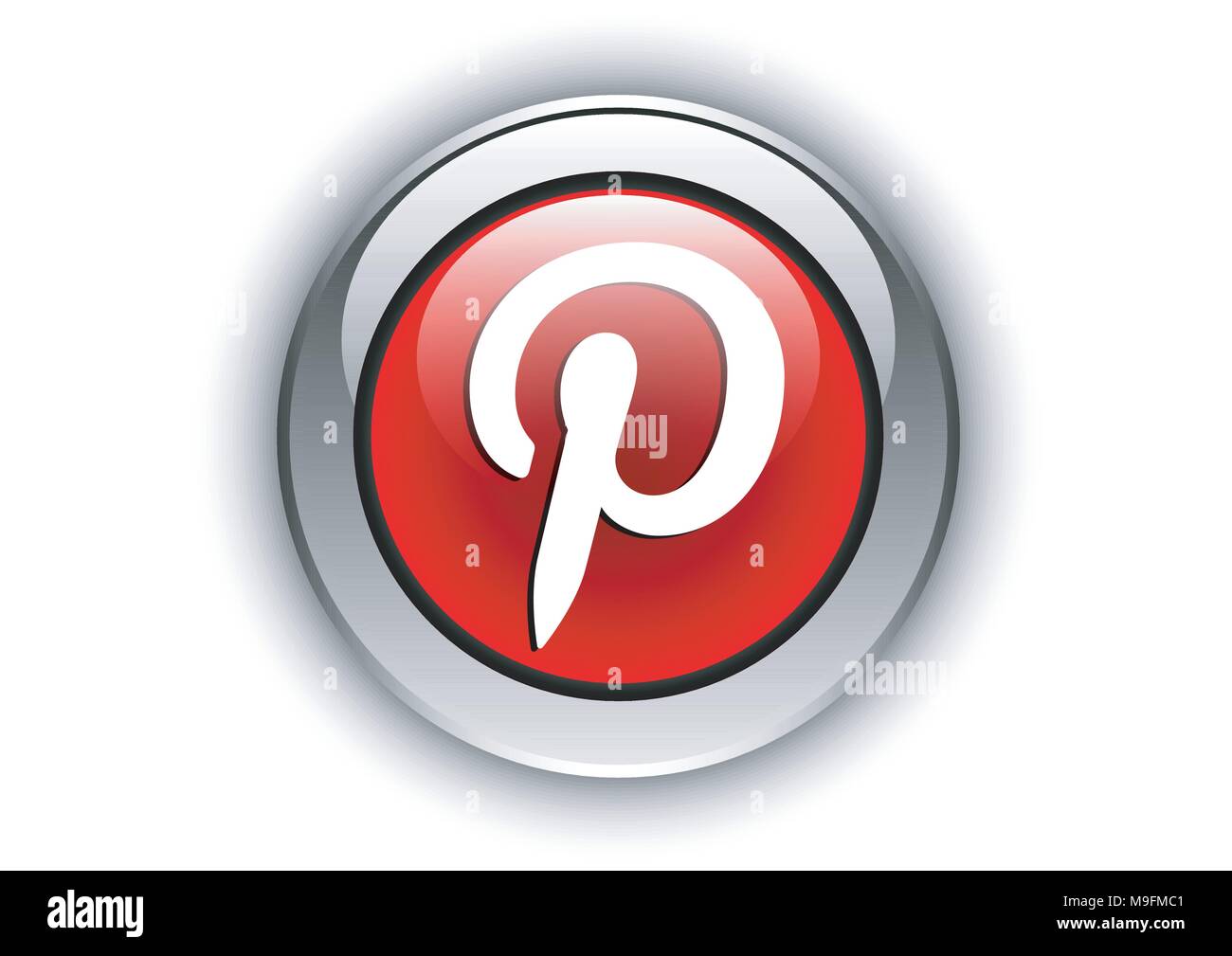 Il design del vettore di social media pulsante Percorso di progettazione Illustrazione Vettoriale