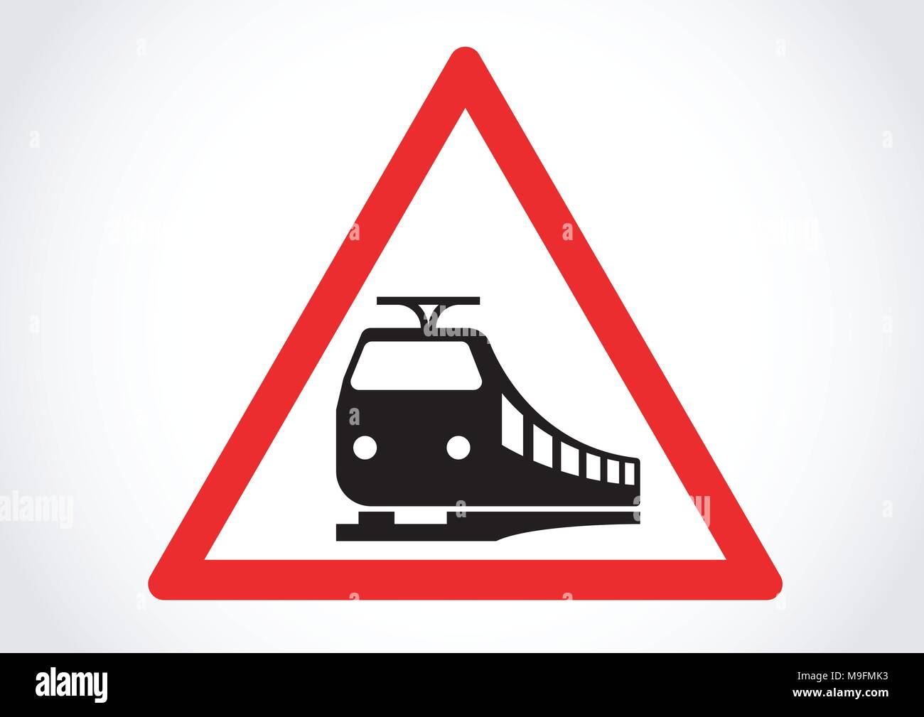 Il design del vettore di un cartello stradale di attraversamento del treno Illustrazione Vettoriale