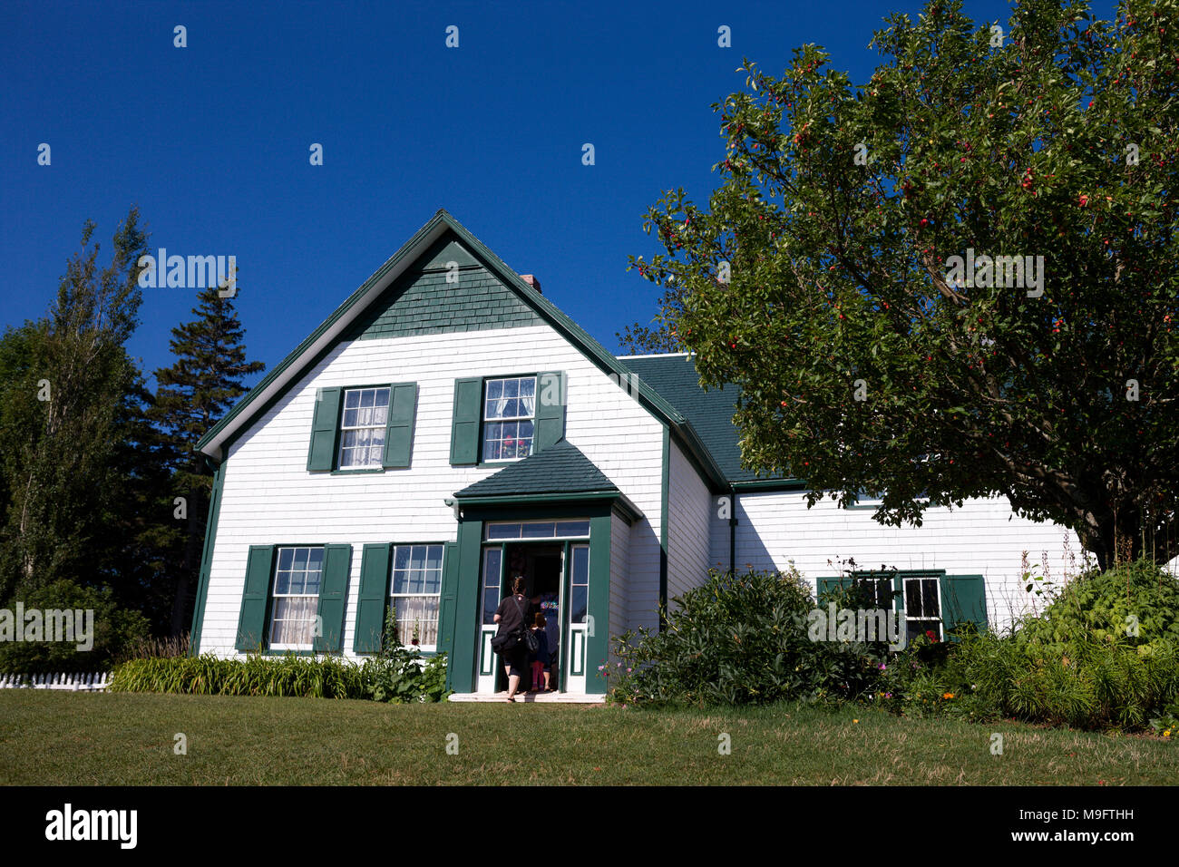 L'iconico Green Gables farm house da Lucy Maud Montgomery romanzo Anne di Green Gables. Foto Stock