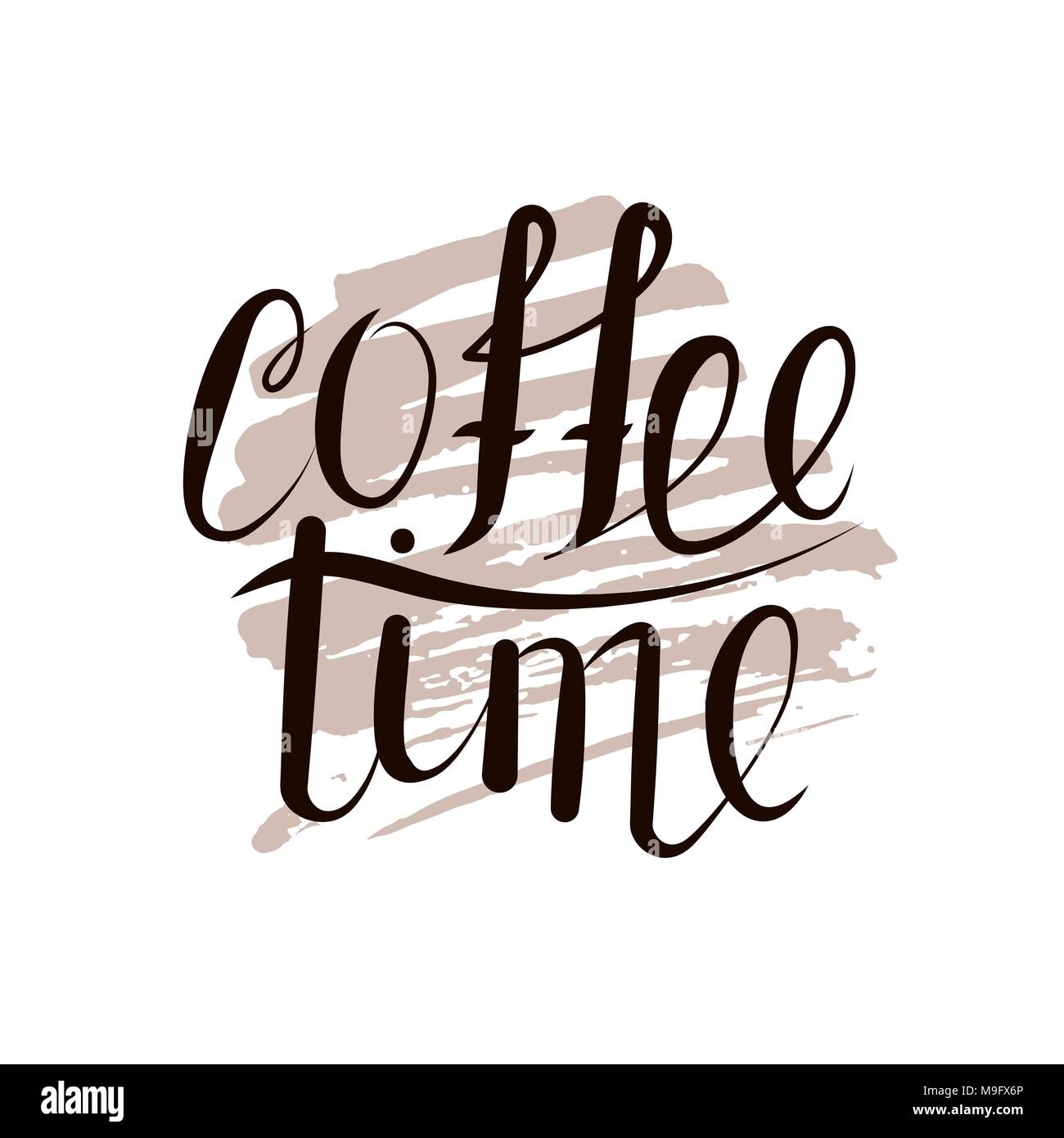 Tempo di Lettering per caffè Illustrazione Vettoriale