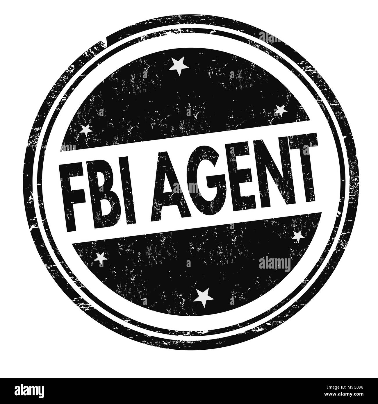 Agente FBI grunge timbro di gomma su sfondo bianco, illustrazione vettoriale Illustrazione Vettoriale