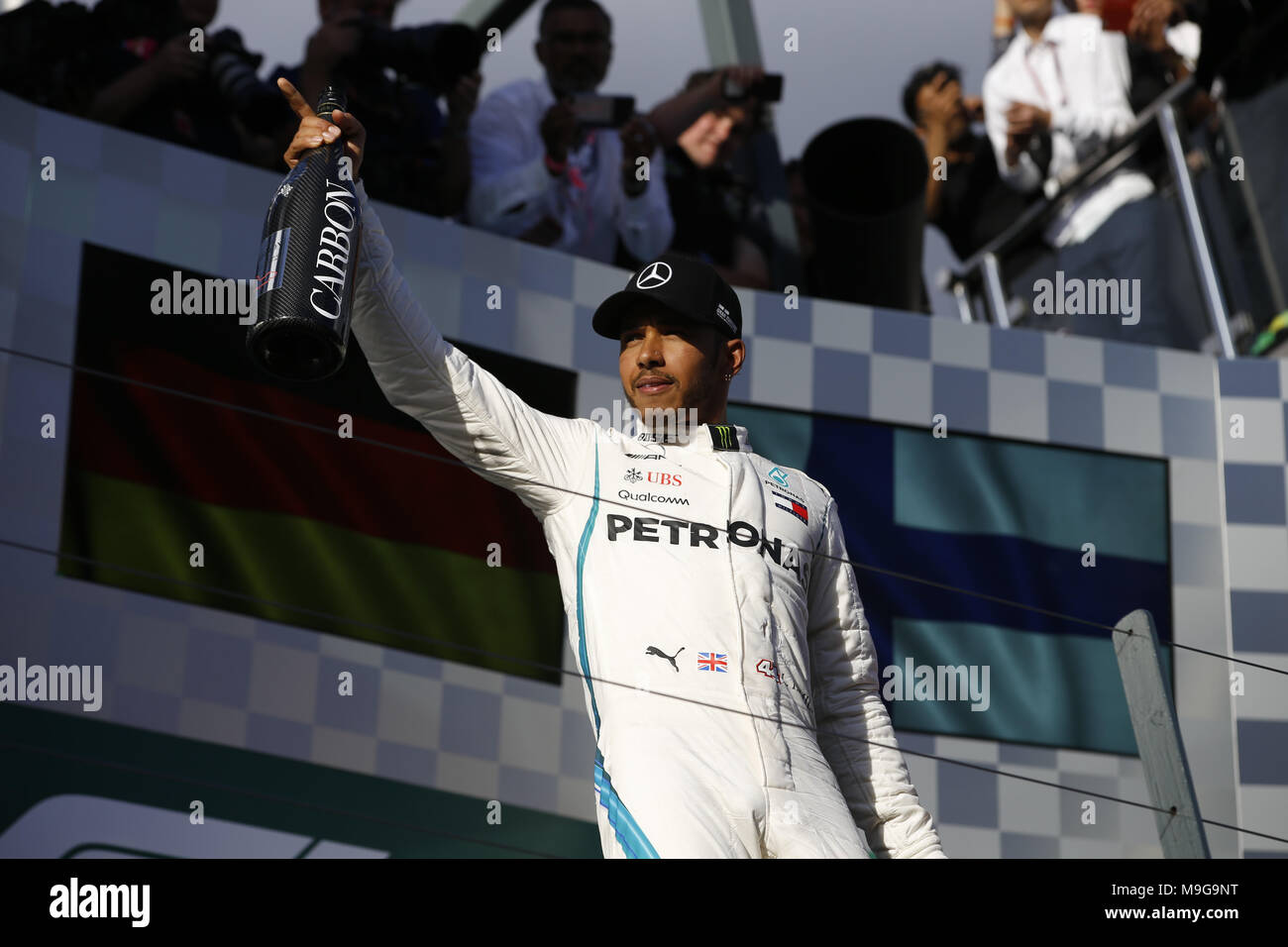 Melbourne, Australia. 25 Mar, 2018. Motorsports: FIA Formula One World Championship 2018, Melbourne, Victoria : Motorsports: Formula 1 2018 Rolex Australian Grand Prix, #44 Lewis Hamilton (GBR, Mercedes AMG Petronas Team di F1), | Utilizzo di credito in tutto il mondo: dpa picture alliance/Alamy Live News Foto Stock