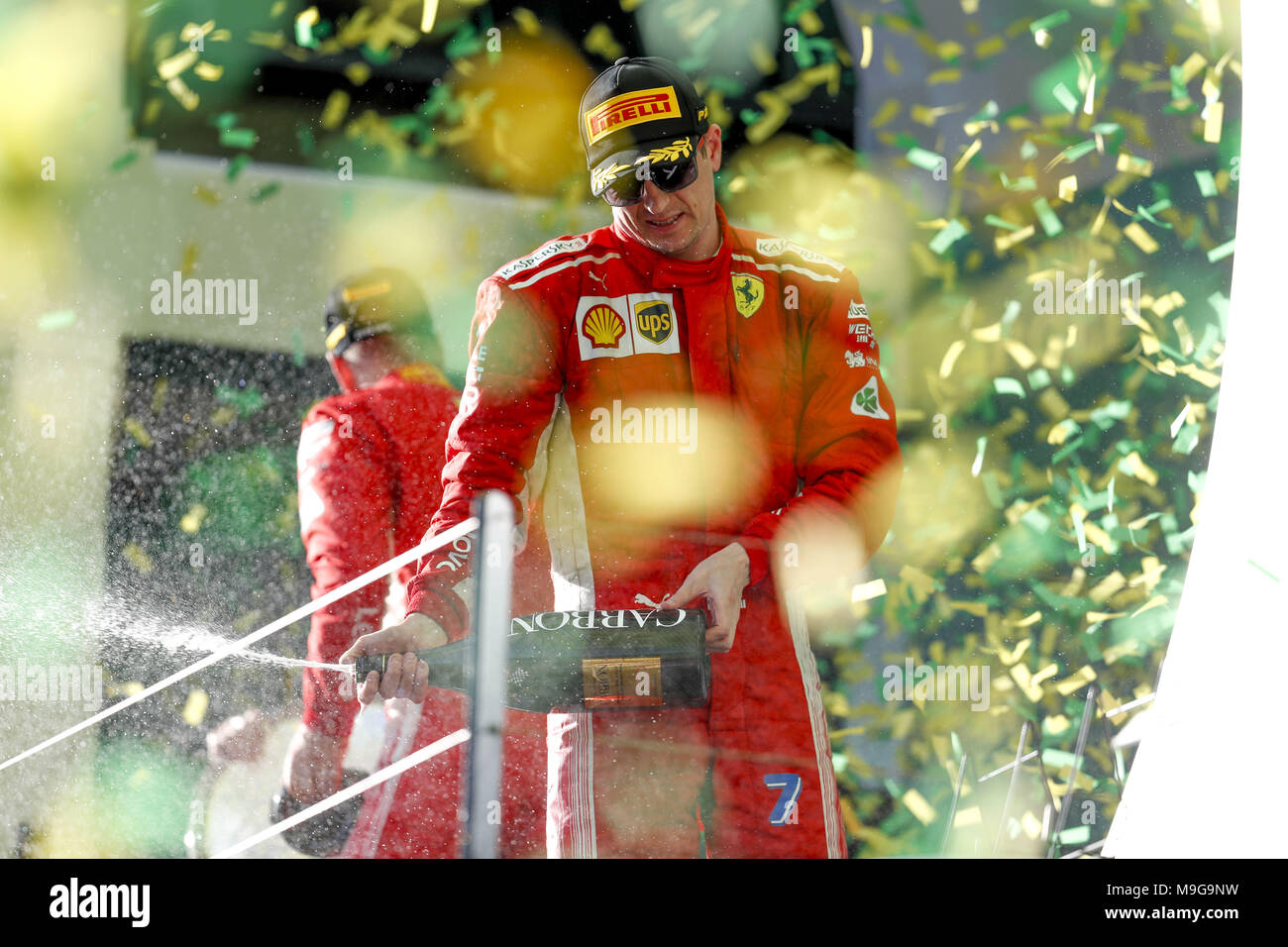 Melbourne, Australia. 25 Mar, 2018. Motorsports: FIA Formula One World Championship 2018, Melbourne, Victoria : Motorsports: Formula 1 2018 Rolex Australian Grand Prix, #7 Kimi Raikkonen (FIN, la Scuderia Ferrari), | Utilizzo di credito in tutto il mondo: dpa picture alliance/Alamy Live News Foto Stock