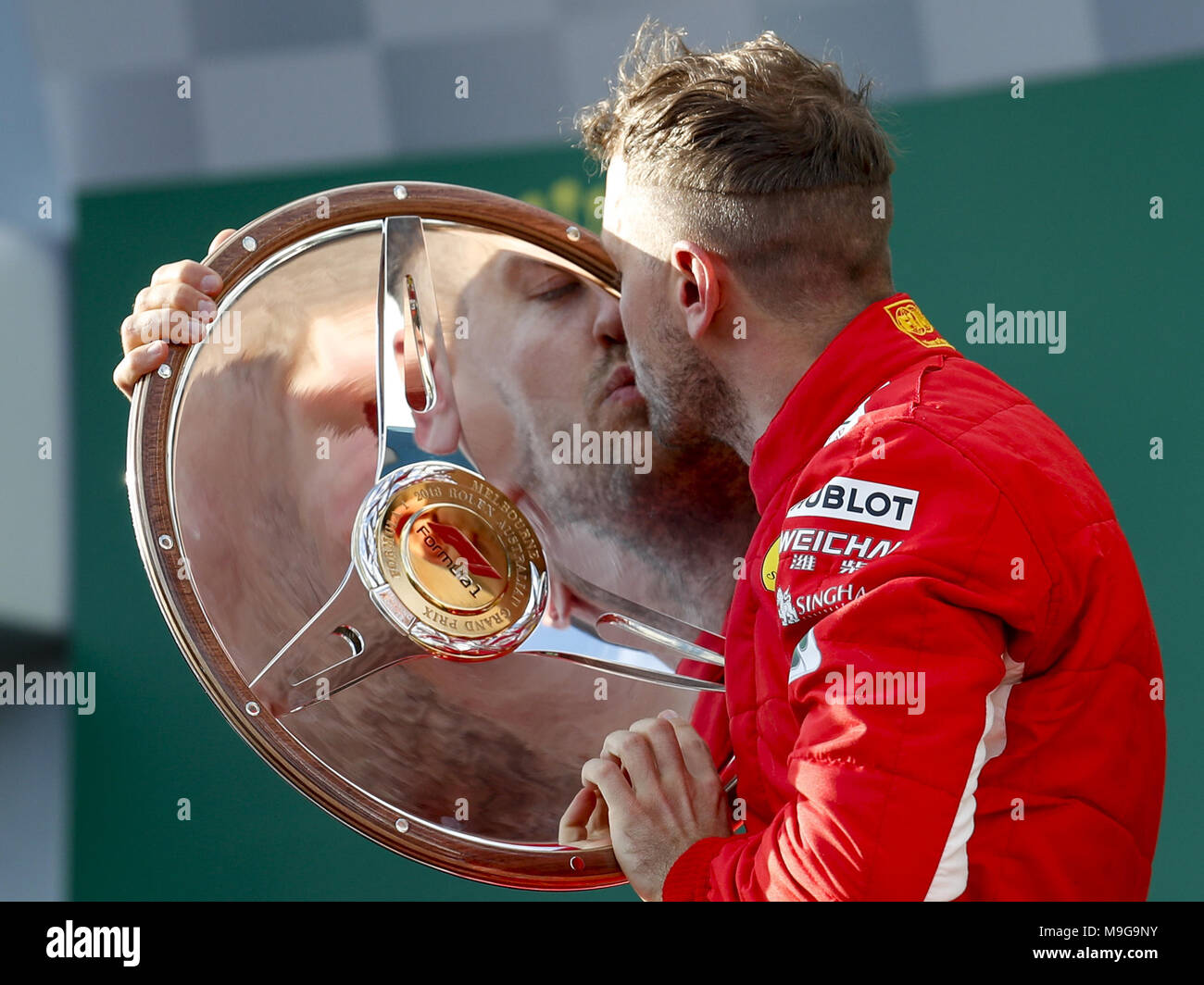 Melbourne, Australia. 25 Mar, 2018. Motorsports: FIA Formula One World Championship 2018, Melbourne, Victoria : Motorsports: Formula 1 2018 Rolex Australian Grand Prix, , #5 Sebastian Vettel (GER, la Scuderia Ferrari) | utilizzo del credito in tutto il mondo: dpa picture alliance/Alamy Live News Foto Stock