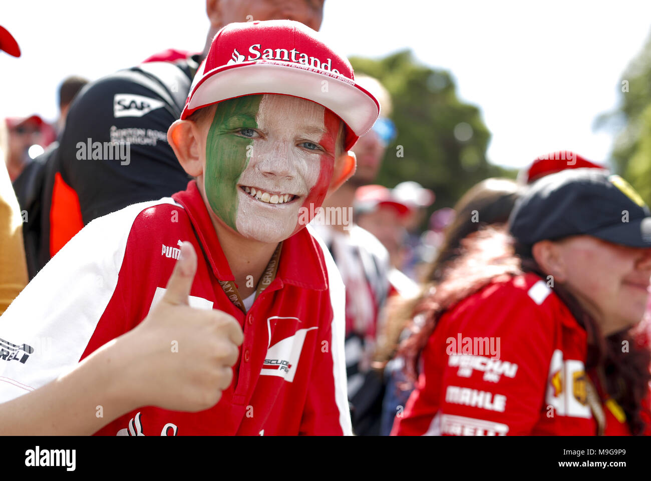 Melbourne, Australia. 25 Mar, 2018. Motorsports: FIA Formula One World Championship 2018, Melbourne, Victoria : Motorsports: Formula 1 2018 Rolex Australian Grand Prix, Ferrari ventilatore | Utilizzo di credito in tutto il mondo: dpa picture alliance/Alamy Live News Foto Stock