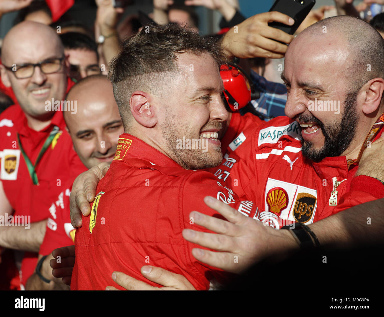 Melbourne, Australia. 25 Mar, 2018. Motorsports: FIA Formula One World Championship 2018, Melbourne, Victoria : Motorsports: Formula 1 2018 Rolex Australian Grand Prix, , #5 Sebastian Vettel (GER, la Scuderia Ferrari) | utilizzo del credito in tutto il mondo: dpa picture alliance/Alamy Live News Foto Stock