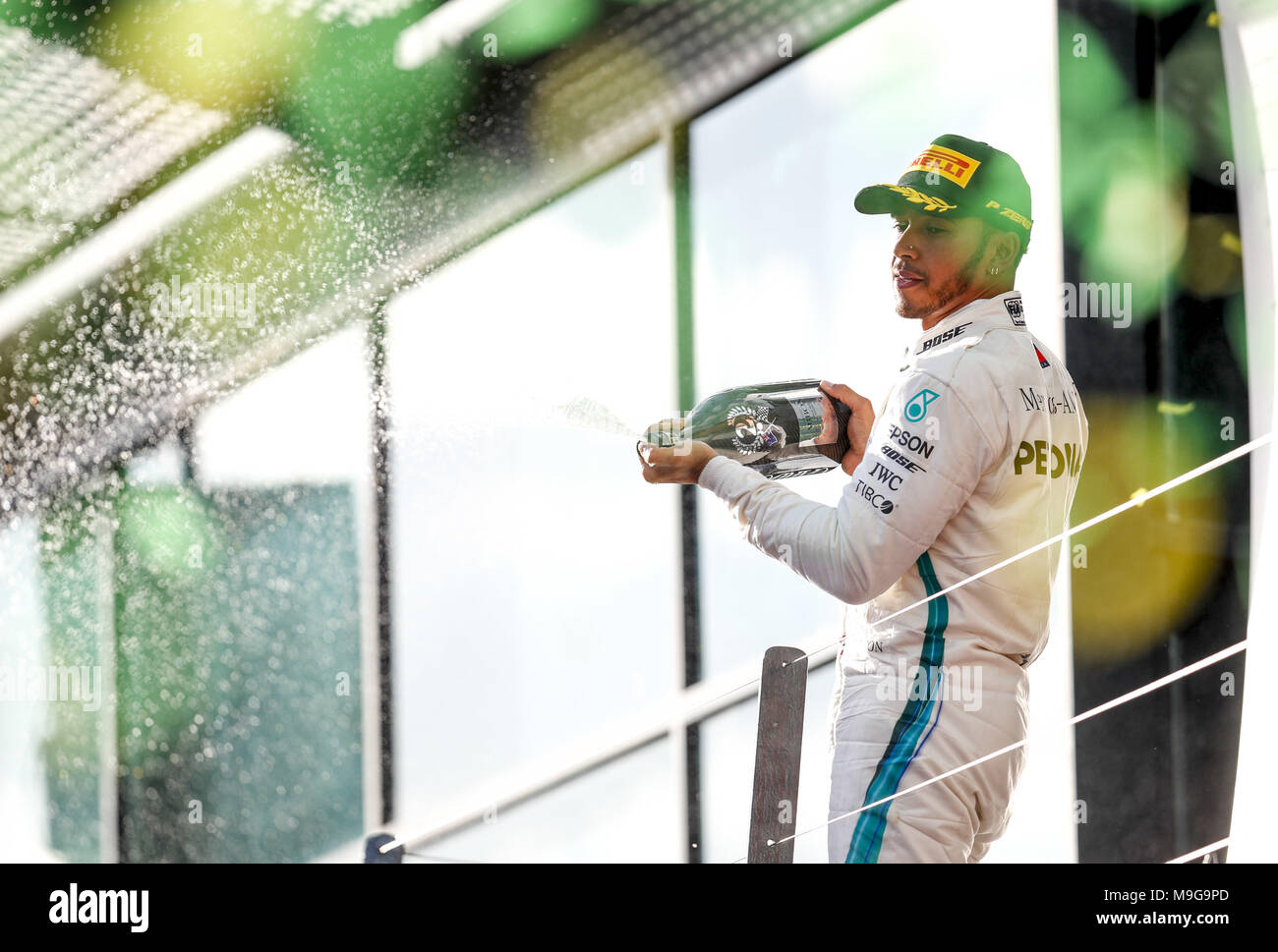 Melbourne, Australia. 25 Mar, 2018. Motorsports: FIA Formula One World Championship 2018, Melbourne, Victoria : Motorsports: Formula 1 2018 Rolex Australian Grand Prix, #44 Lewis Hamilton (GBR, Mercedes AMG Petronas Team di F1), | Utilizzo di credito in tutto il mondo: dpa picture alliance/Alamy Live News Foto Stock