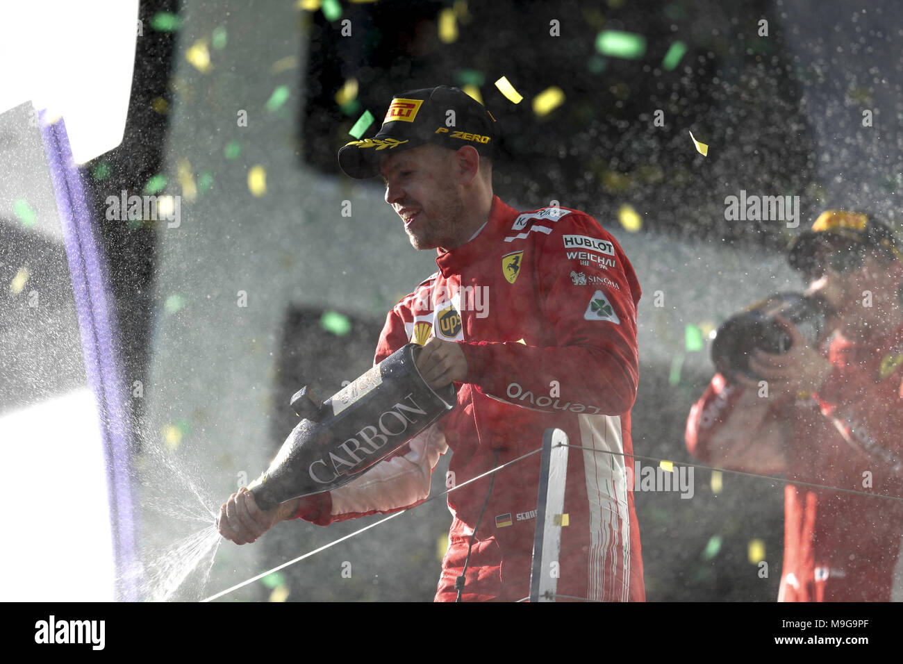 Melbourne, Australia. 25 Mar, 2018. Motorsports: FIA Formula One World Championship 2018, Melbourne, Victoria : Motorsports: Formula 1 2018 Rolex Australian Grand Prix, , #5 Sebastian Vettel (GER, la Scuderia Ferrari) | utilizzo del credito in tutto il mondo: dpa picture alliance/Alamy Live News Foto Stock
