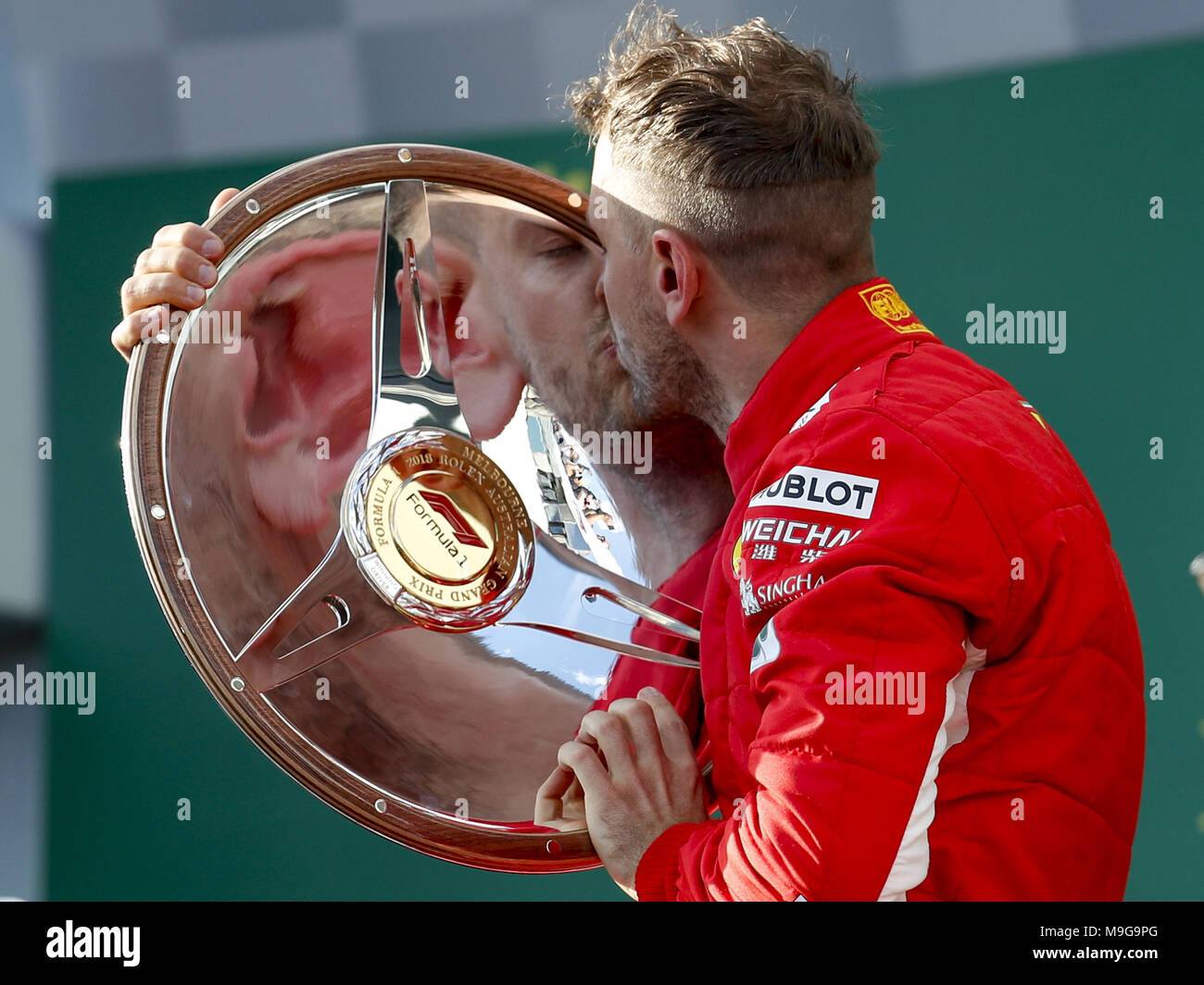 Melbourne, Australia. 25 Mar, 2018. Motorsports: FIA Formula One World Championship 2018, Melbourne, Victoria : Motorsports: Formula 1 2018 Rolex Australian Grand Prix, , #5 Sebastian Vettel (GER, la Scuderia Ferrari) | utilizzo del credito in tutto il mondo: dpa picture alliance/Alamy Live News Foto Stock