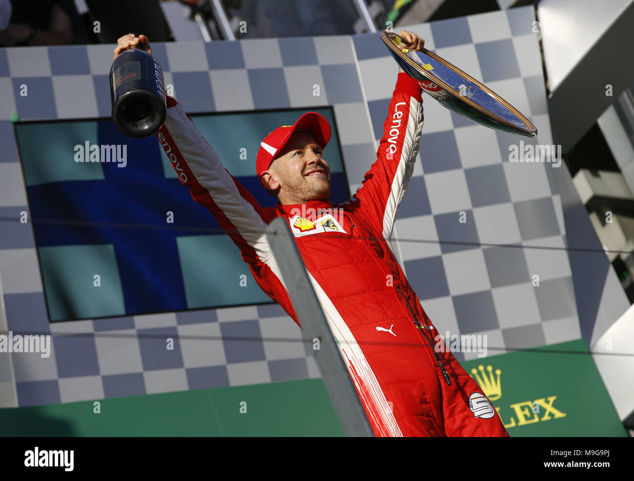 Melbourne, Australia. 25 Mar, 2018. Motorsports: FIA Formula One World Championship 2018, Melbourne, Victoria : Motorsports: Formula 1 2018 Rolex Australian Grand Prix, , #5 Sebastian Vettel (GER, la Scuderia Ferrari) | utilizzo del credito in tutto il mondo: dpa picture alliance/Alamy Live News Foto Stock
