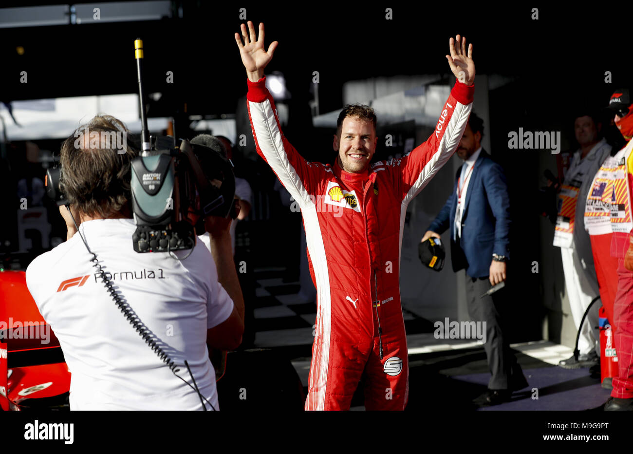 Melbourne, Australia. 25 Mar, 2018. Motorsports: FIA Formula One World Championship 2018, Melbourne, Victoria : Motorsports: Formula 1 2018 Rolex Australian Grand Prix, , #5 Sebastian Vettel (GER, la Scuderia Ferrari) | utilizzo del credito in tutto il mondo: dpa picture alliance/Alamy Live News Foto Stock