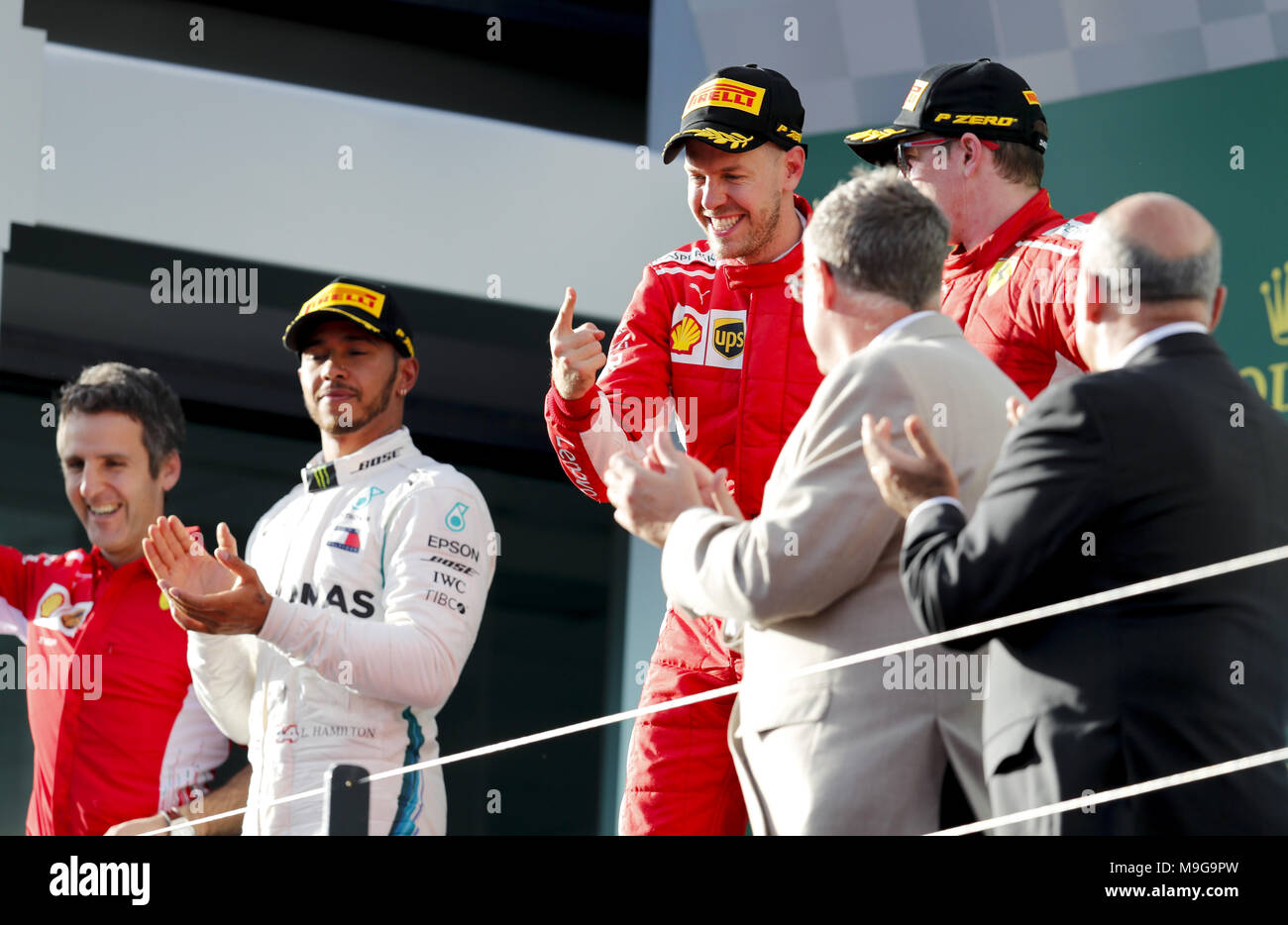 Melbourne, Australia. 25 Mar, 2018. Motorsports: FIA Formula One World Championship 2018, Melbourne, Victoria : Motorsports: Formula 1 2018 Rolex Australian Grand Prix, , #5 Sebastian Vettel (GER, la Scuderia Ferrari) | utilizzo del credito in tutto il mondo: dpa picture alliance/Alamy Live News Foto Stock