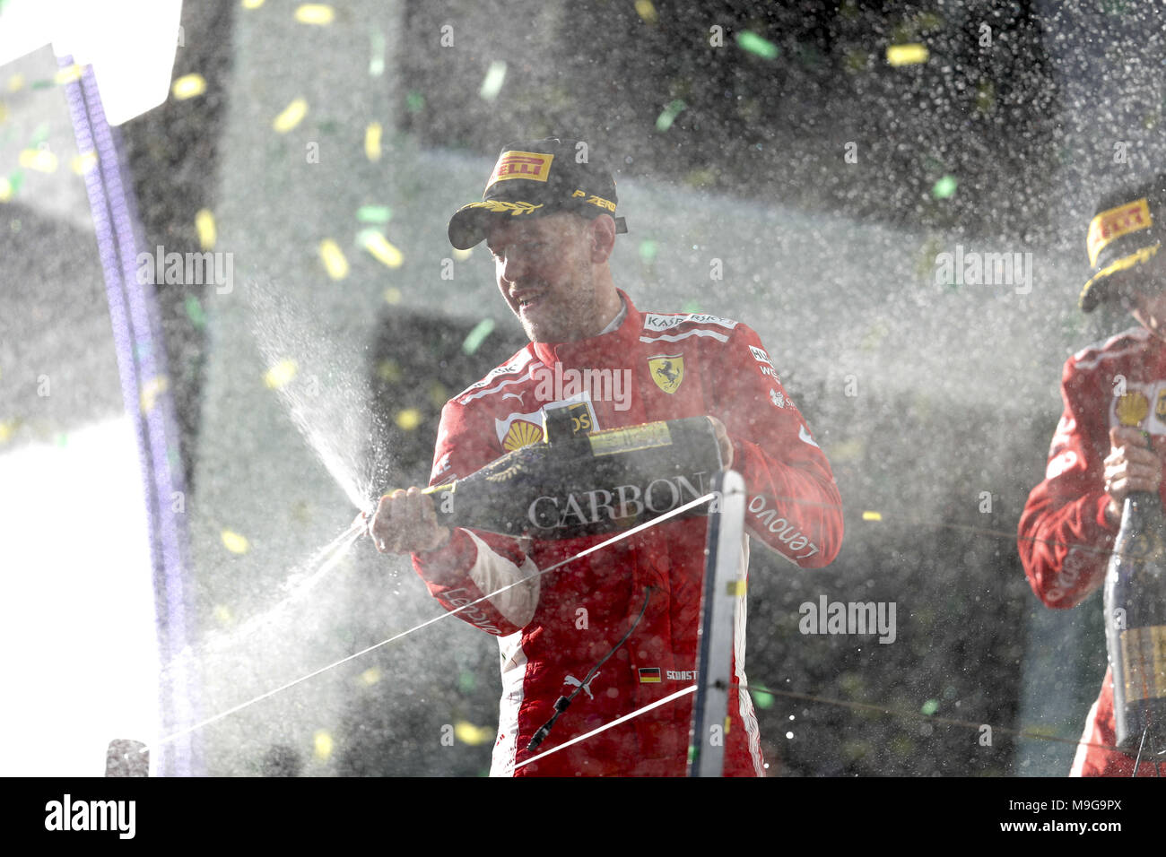 Melbourne, Australia. 25 Mar, 2018. Motorsports: FIA Formula One World Championship 2018, Melbourne, Victoria : Motorsports: Formula 1 2018 Rolex Australian Grand Prix, , #5 Sebastian Vettel (GER, la Scuderia Ferrari) | utilizzo del credito in tutto il mondo: dpa picture alliance/Alamy Live News Foto Stock