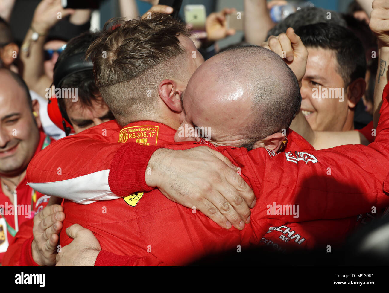 Melbourne, Australia. 25 Mar, 2018. Motorsports: FIA Formula One World Championship 2018, Melbourne, Victoria : Motorsports: Formula 1 2018 Rolex Australian Grand Prix, , #5 Sebastian Vettel (GER, la Scuderia Ferrari) | utilizzo del credito in tutto il mondo: dpa picture alliance/Alamy Live News Foto Stock