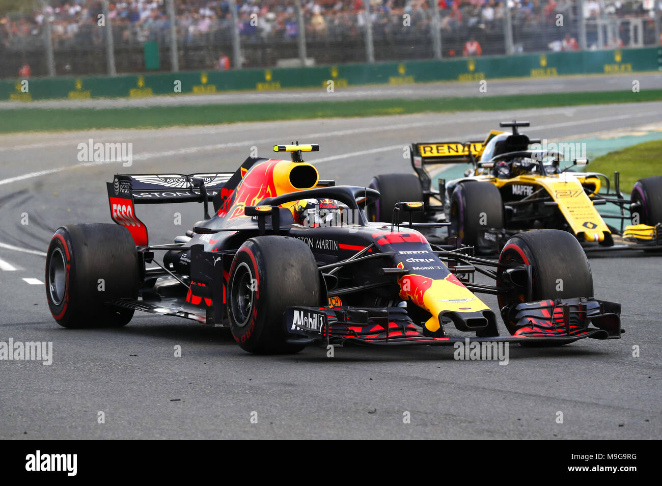 Melbourne, Australia. 25 Mar, 2018. Motorsports: FIA Formula One World Championship 2018, Melbourne, Victoria : Motorsports: Formula 1 2018 Rolex Australian Grand Prix, #33 Max Verstappen (NDL, Red Bull Racing), | Utilizzo di credito in tutto il mondo: dpa picture alliance/Alamy Live News Foto Stock