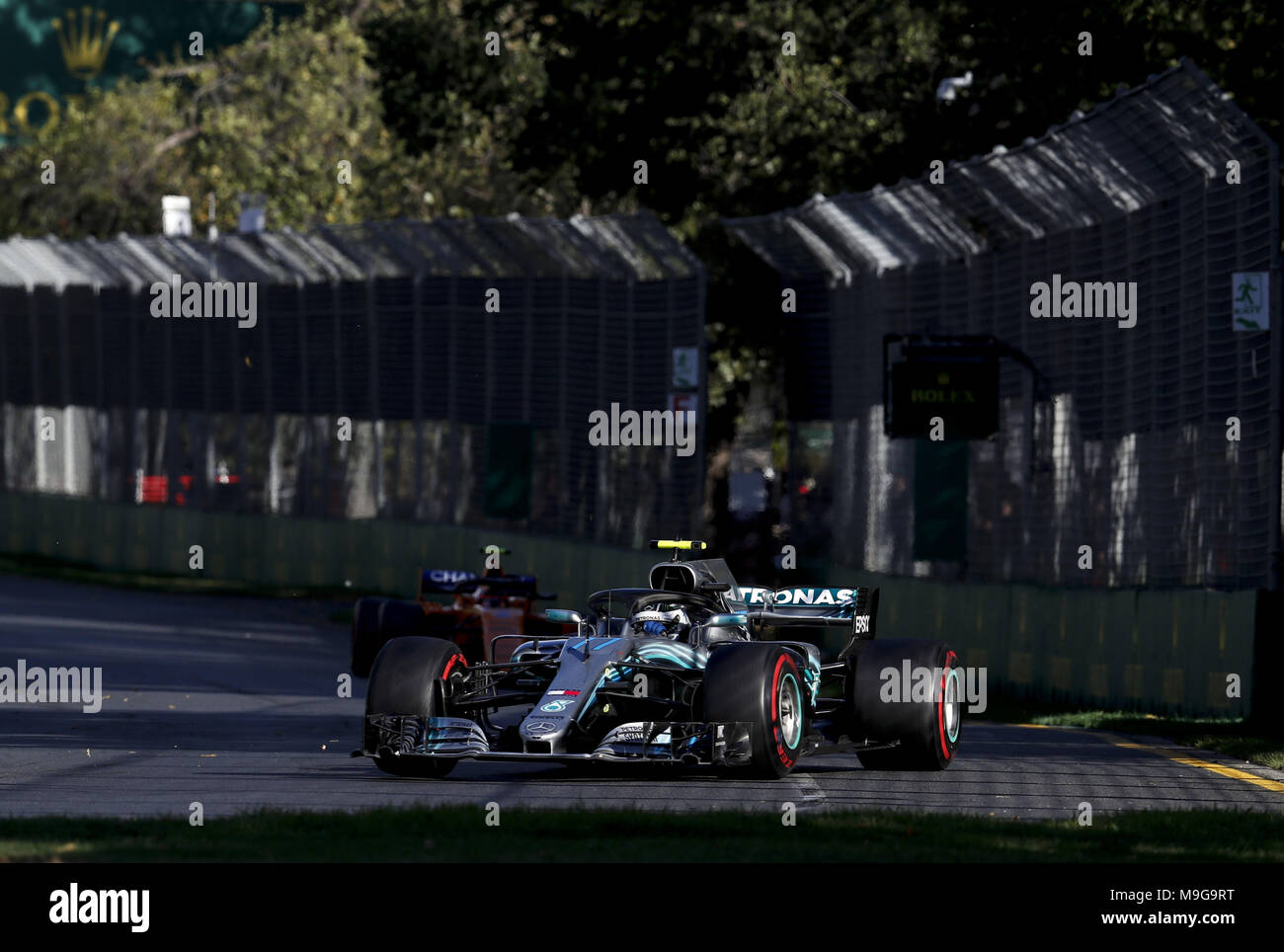 Melbourne, Australia. 25 Mar, 2018. Motorsports: FIA Formula One World Championship 2018, Melbourne, Victoria : Motorsports: Formula 1 2018 Rolex Australian Grand Prix, #77 Valtteri Bottas (FIN, Mercedes AMG Petronas), | Utilizzo di credito in tutto il mondo: dpa picture alliance/Alamy Live News Foto Stock