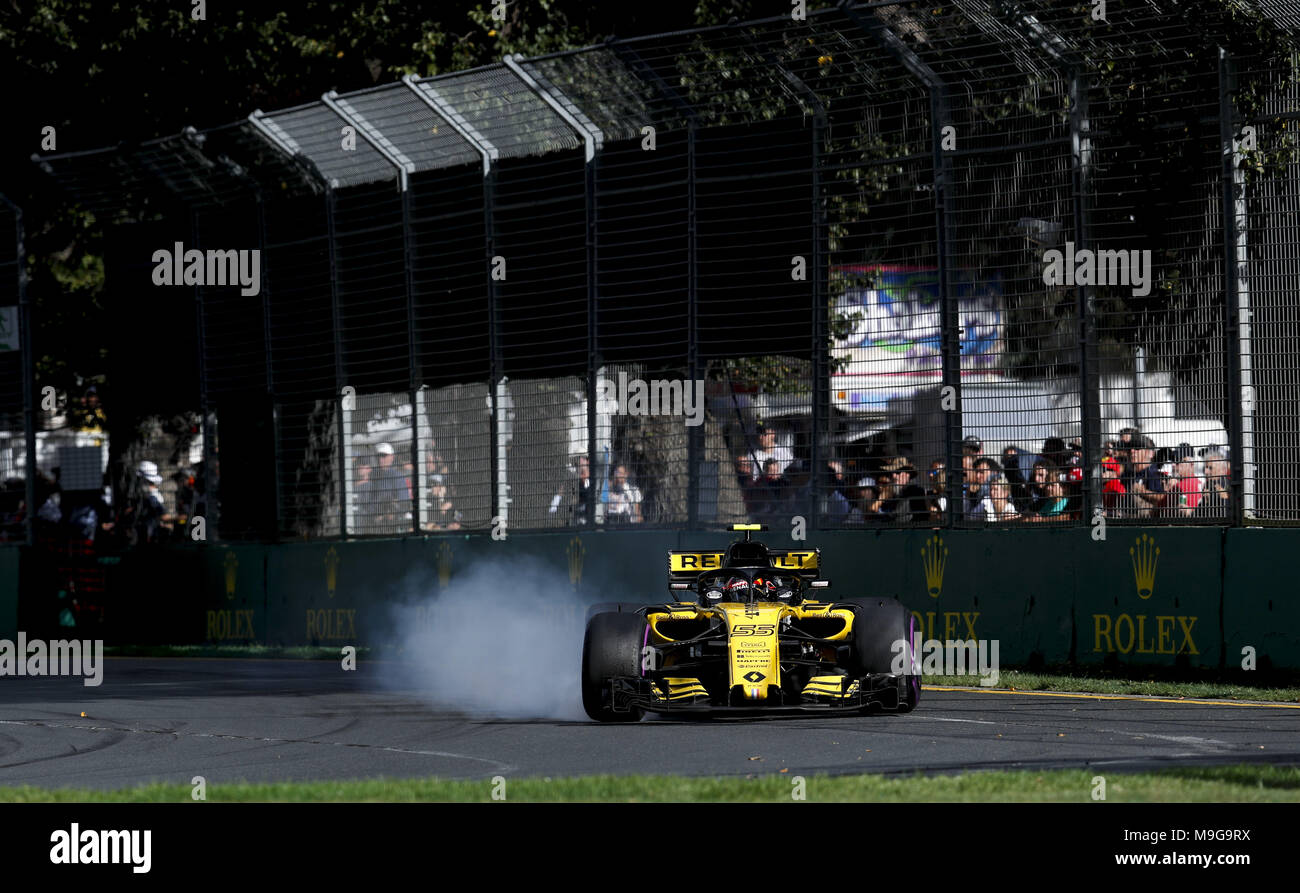 Melbourne, Australia. 25 Mar, 2018. Motorsports: FIA Formula One World Championship 2018, Melbourne, Victoria : Motorsports: Formula 1 2018 Rolex Australian Grand Prix, #55 Carlos Sainz (ESP, Renault ), | Utilizzo di credito in tutto il mondo: dpa picture alliance/Alamy Live News Foto Stock