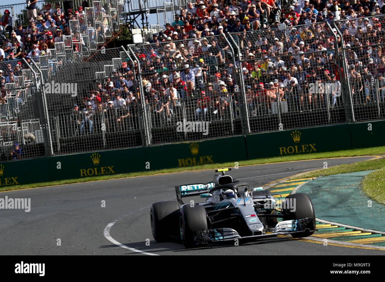 Melbourne, Australia. 25 Mar, 2018. Motorsports: FIA Formula One World Championship 2018, Melbourne, Victoria : Motorsports: Formula 1 2018 Rolex Australian Grand Prix, #77 Valtteri Bottas (FIN, Mercedes AMG Petronas), | Utilizzo di credito in tutto il mondo: dpa picture alliance/Alamy Live News Foto Stock