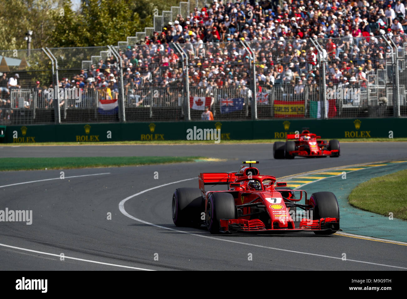 Melbourne, Australia. 25 Mar, 2018. Motorsports: FIA Formula One World Championship 2018, Melbourne, Victoria : Motorsports: Formula 1 2018 Rolex Australian Grand Prix, #7 Kimi Raikkonen (FIN, la Scuderia Ferrari), | Utilizzo di credito in tutto il mondo: dpa picture alliance/Alamy Live News Foto Stock