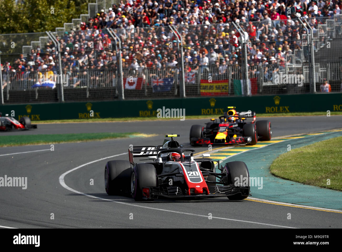 Melbourne, Australia. 25 Mar, 2018. Motorsports: FIA Formula One World Championship 2018, Melbourne, Victoria : Motorsports: Formula 1 2018 Rolex Australian Grand Prix, , #20 Kevin Magnussen (DEN, Haas F1 Team) , | Utilizzo di credito in tutto il mondo: dpa picture alliance/Alamy Live News Foto Stock