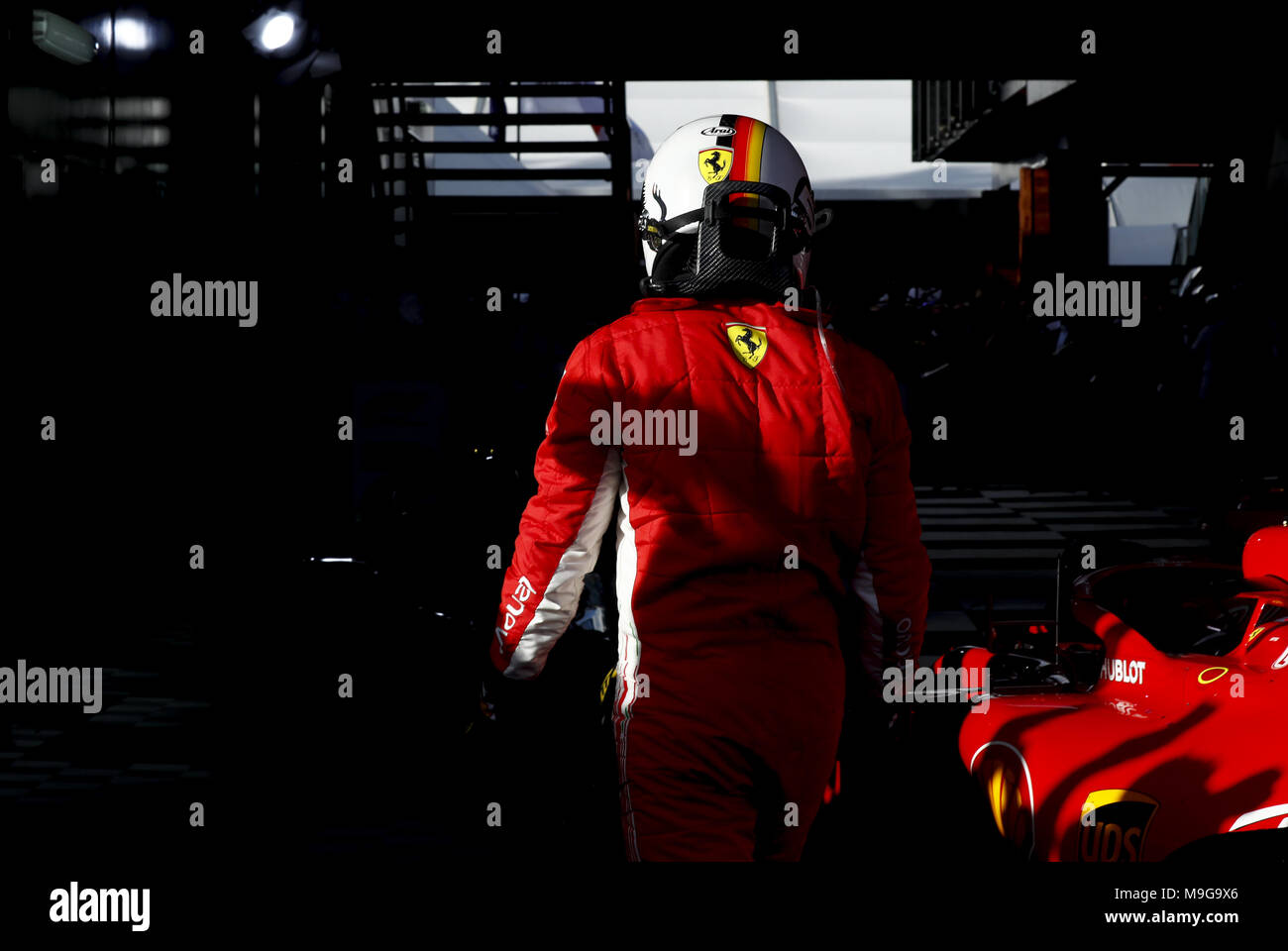 Melbourne, Australia. 25 Mar, 2018. Motorsports: FIA Formula One World Championship 2018, Melbourne, Victoria : Motorsports: Formula 1 2018 Rolex Australian Grand Prix, , #5 Sebastian Vettel (GER, la Scuderia Ferrari) | utilizzo del credito in tutto il mondo: dpa picture alliance/Alamy Live News Foto Stock