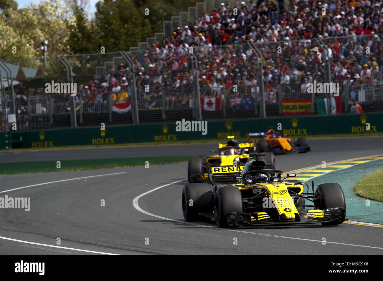 Melbourne, Australia. 25 Mar, 2018. Motorsports: FIA Formula One World Championship 2018, Melbourne, Victoria : Motorsports: Formula 1 2018 Rolex Australian Grand Prix, #27 Nico Hülkenberg (Renault Sport Team di F1), | Utilizzo di credito in tutto il mondo: dpa picture alliance/Alamy Live News Foto Stock