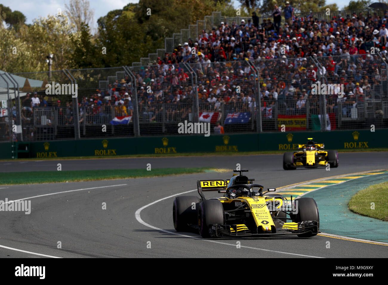 Melbourne, Australia. 25 Mar, 2018. Motorsports: FIA Formula One World Championship 2018, Melbourne, Victoria : Motorsports: Formula 1 2018 Rolex Australian Grand Prix, #27 Nico Hülkenberg (Renault Sport Team di F1), | Utilizzo di credito in tutto il mondo: dpa picture alliance/Alamy Live News Foto Stock