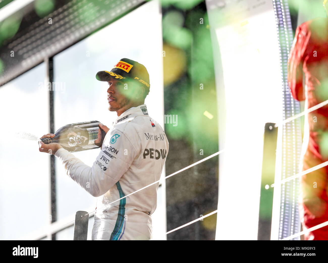 Melbourne, Australia. 25 Mar, 2018. Motorsports: FIA Formula One World Championship 2018, Melbourne, Victoria : Motorsports: Formula 1 2018 Rolex Australian Grand Prix, #44 Lewis Hamilton (GBR, Mercedes AMG Petronas Team di F1), | Utilizzo di credito in tutto il mondo: dpa picture alliance/Alamy Live News Foto Stock