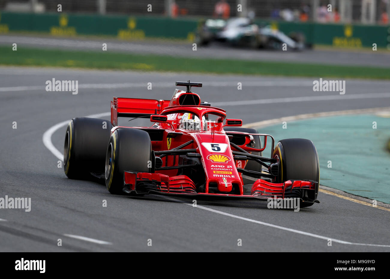 Melbourne, Australia. 25 Mar, 2018. Motorsports: FIA Formula One World Championship 2018, Melbourne, Victoria : Motorsports: Formula 1 2018 Rolex Australian Grand Prix, , #5 Sebastian Vettel (GER, la Scuderia Ferrari) | utilizzo del credito in tutto il mondo: dpa picture alliance/Alamy Live News Foto Stock