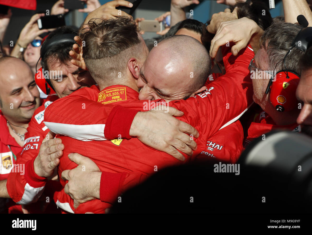 Melbourne, Australia. 25 Mar, 2018. Motorsports: FIA Formula One World Championship 2018, Melbourne, Victoria : Motorsports: Formula 1 2018 Rolex Australian Grand Prix, , #5 Sebastian Vettel (GER, la Scuderia Ferrari) | utilizzo del credito in tutto il mondo: dpa picture alliance/Alamy Live News Foto Stock