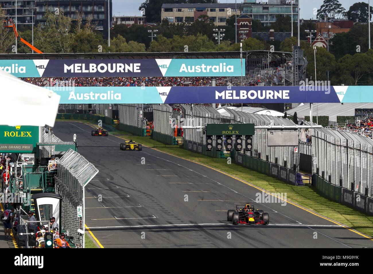 Melbourne, Australia. 25 Mar, 2018. Motorsports: FIA Formula One World Championship 2018, Melbourne, Victoria : Motorsports: Formula 1 2018 Rolex Australian Grand Prix, #3 Daniel Ricciardo (AUS, Red Bull Racing), | Utilizzo di credito in tutto il mondo: dpa picture alliance/Alamy Live News Foto Stock