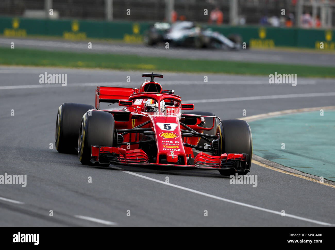 Melbourne, Australia. 25 Mar, 2018. Motorsports: FIA Formula One World Championship 2018, Melbourne, Victoria : Motorsports: Formula 1 2018 Rolex Australian Grand Prix, , #5 Sebastian Vettel (GER, la Scuderia Ferrari) | utilizzo del credito in tutto il mondo: dpa picture alliance/Alamy Live News Foto Stock