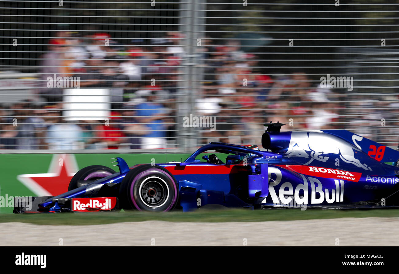 Melbourne, Australia. 25 Mar, 2018. Motorsports: FIA Formula One World Championship 2018, Melbourne, Victoria : Motorsports: Formula 1 2018 Rolex Australian Grand Prix, , #28 Brendon Hartley (NZL la Toro Rosso, Ferrari) , | Utilizzo di credito in tutto il mondo: dpa picture alliance/Alamy Live News Foto Stock