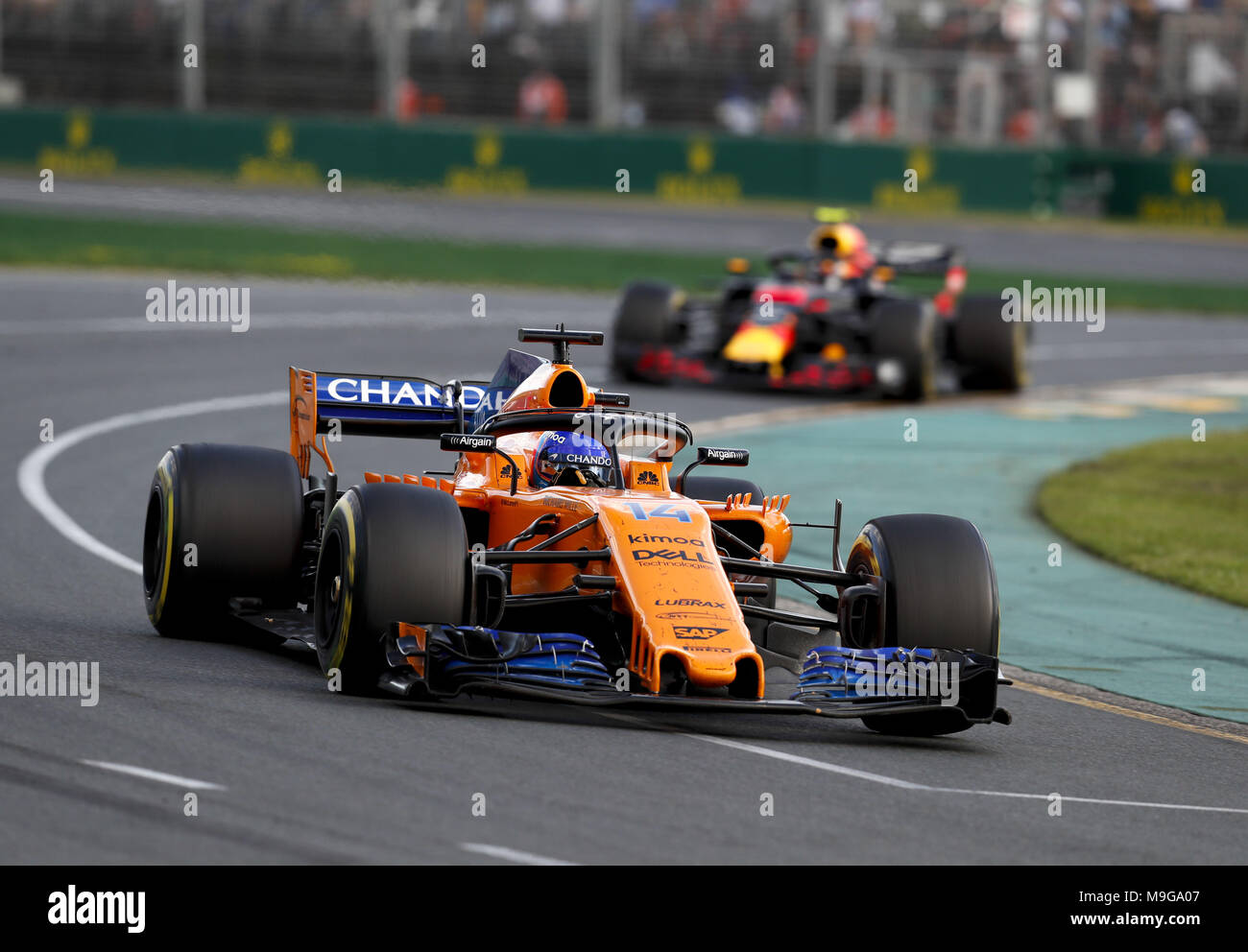 Melbourne, Australia. 25 Mar, 2018. Motorsports: FIA Formula One World Championship 2018, Melbourne, Victoria : Motorsports: Formula 1 2018 Rolex Australian Grand Prix, #14 Fernando Alonso (ESP, McLaren-Renault), | Utilizzo di credito in tutto il mondo: dpa picture alliance/Alamy Live News Foto Stock